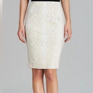 Bailey 44 Sarah Skirt - Leather Snake Print Pencil Skirt, Size L, NWT